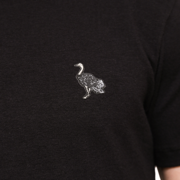 Camiseta Básica Lisa Preta Ostrich